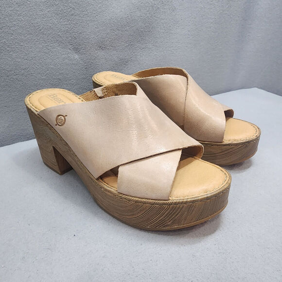 Elegant Beige Platform Sandals - Picture 1 of 8